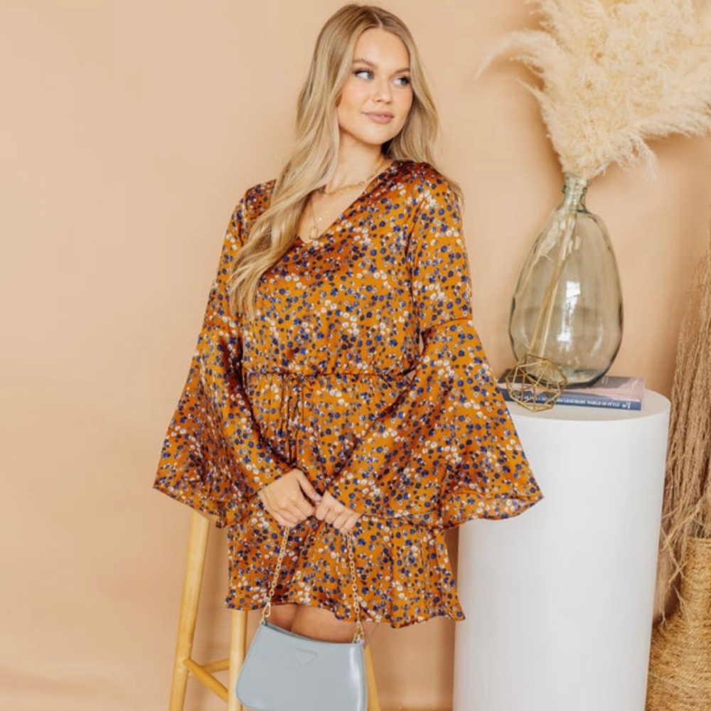 Satin Floral Dress